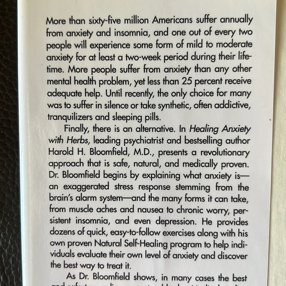 “Healing Anxiety with Herbs” Hardcover Book Self-Healing Program